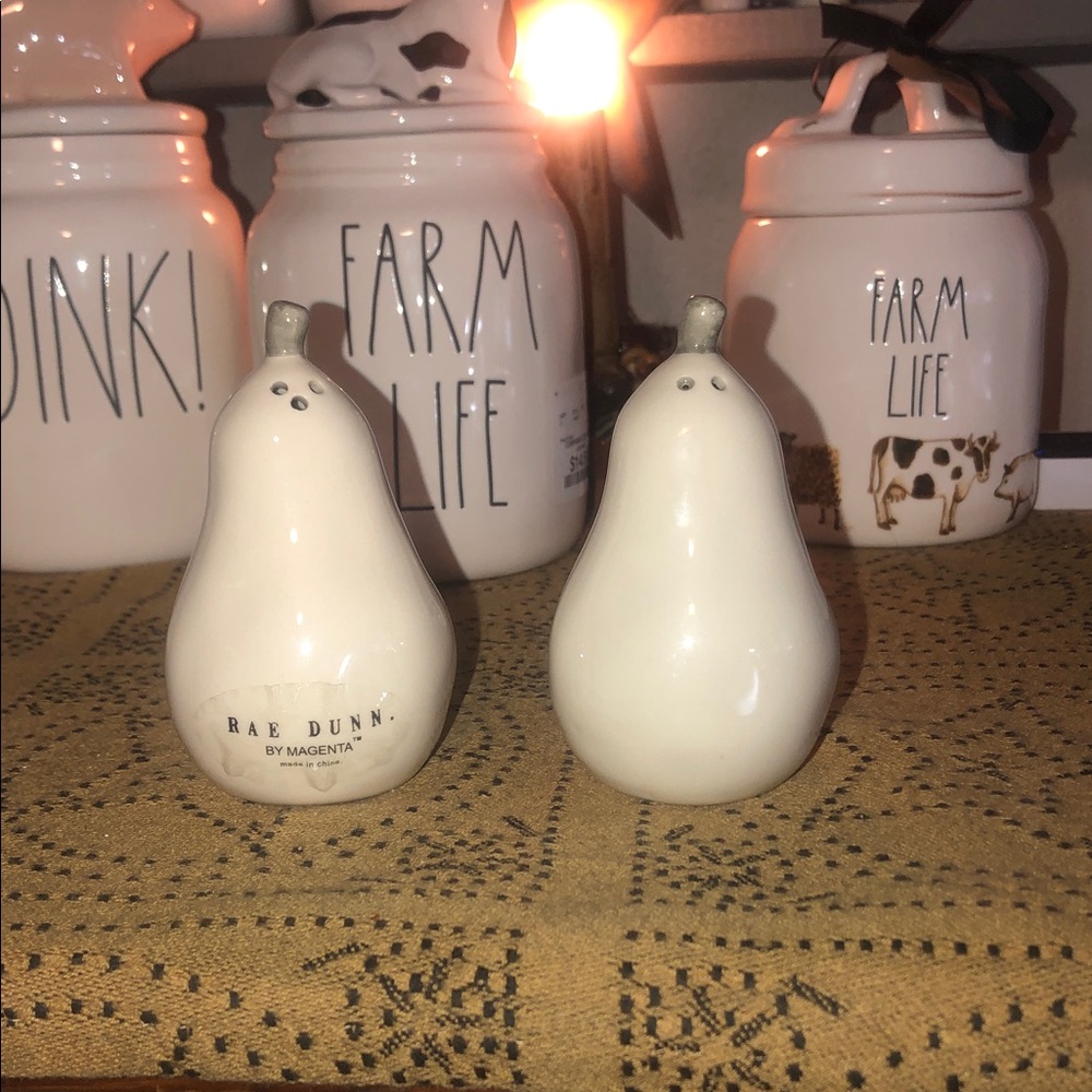 Rae Dunn Pear Shaped Salt and Pepper Shakers - Picture 4 of 8